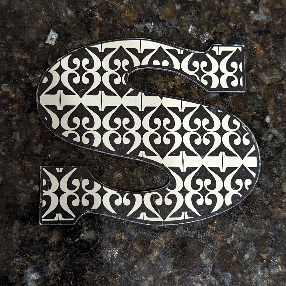 3 for $10 ⭐ Large "S" Black & White Magnet, 4.5x4"